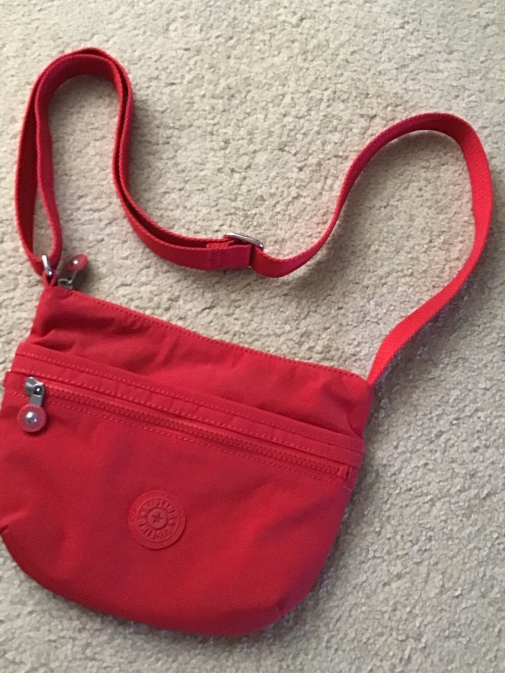 Kipling Red Nylon Crossbody Bag, great condition